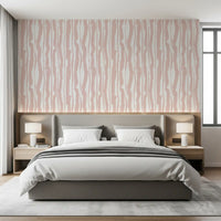 Minimalist Blush Painted Stripes Wallpaper⁠