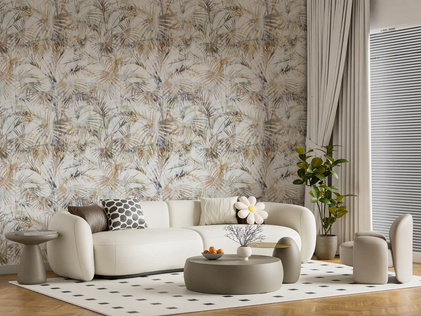 Ethereal Palm Frond Silhouette Wallpaper⁠