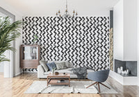 Monochrome Chevron Brushstrokes Wallpaper⁠