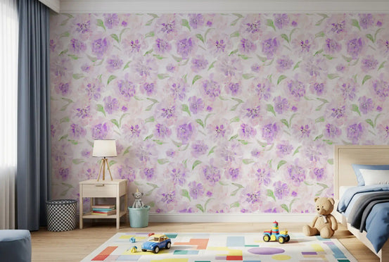 Lavender Brushstroke Floral Wallpaper⁠