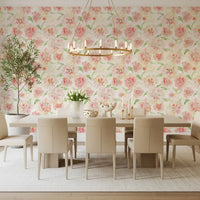 Blush Garden Painterly Pattern Wallpaper⁠