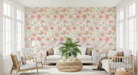 Blush Garden Painterly Pattern Wallpaper⁠