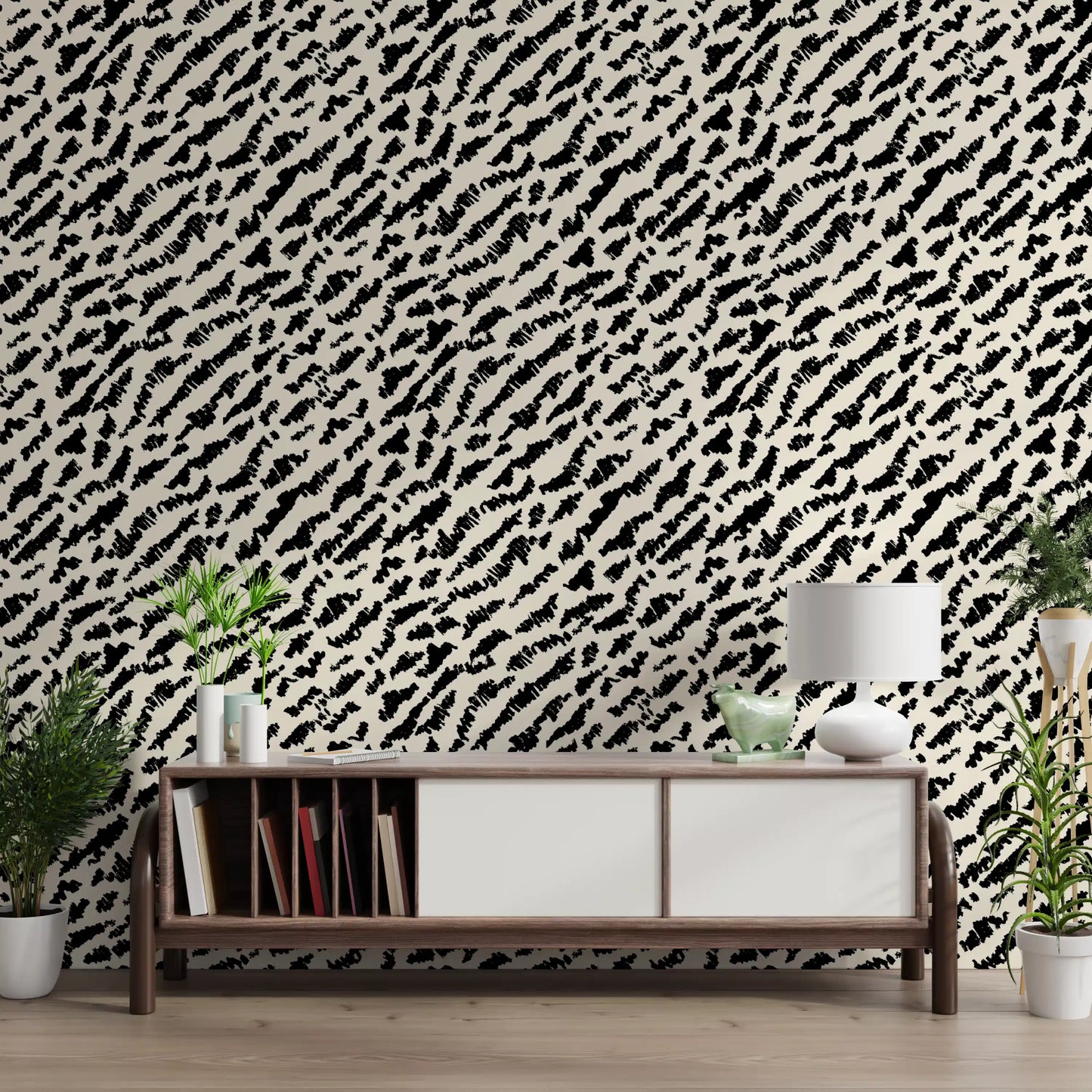 Abstract Ink Brushstroke Texture Wallpaper⁠