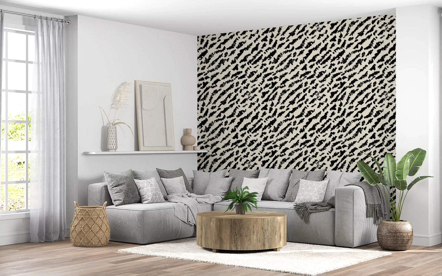 Abstract Ink Brushstroke Texture Wallpaper⁠