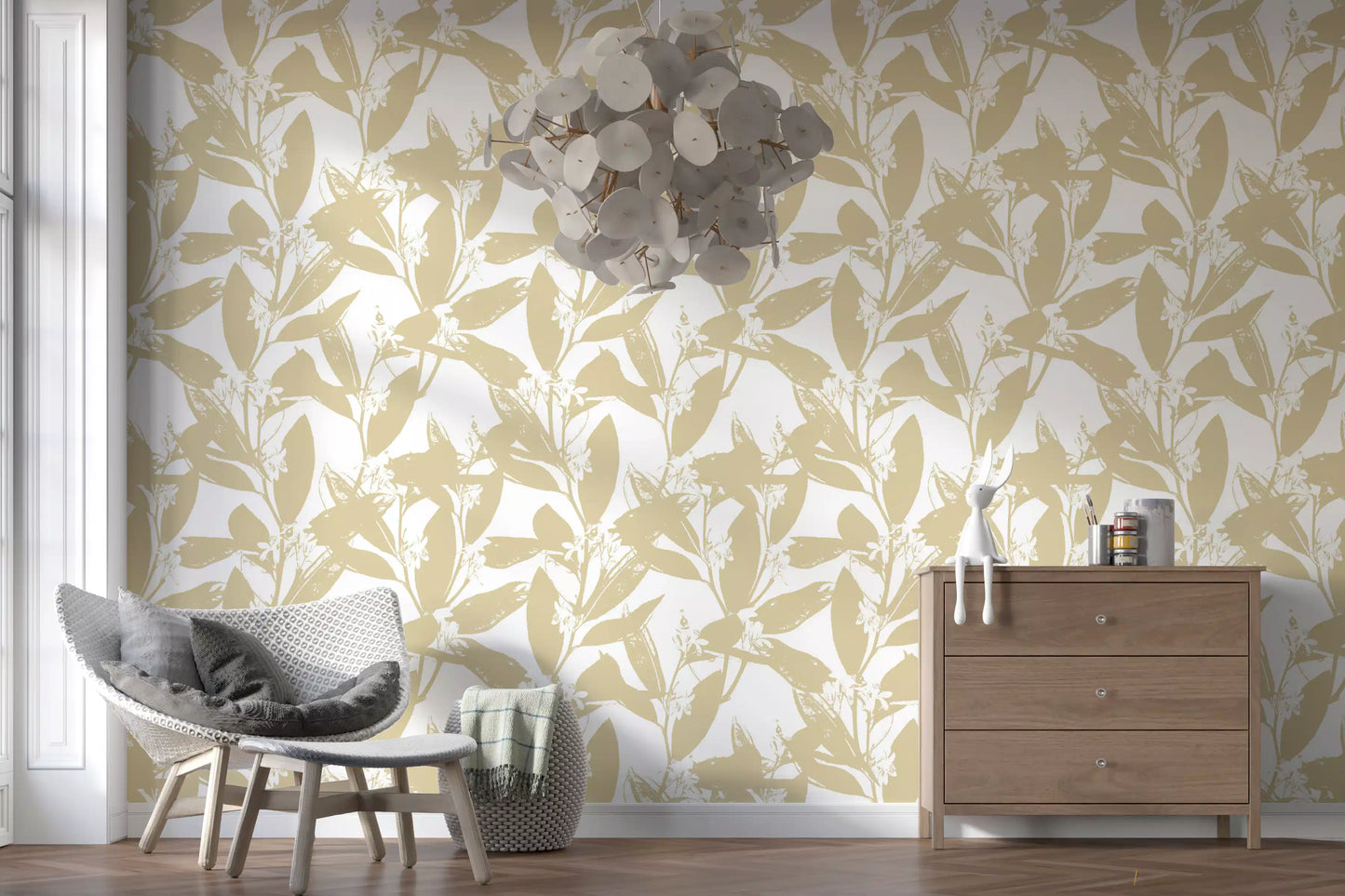 Muted Floral Silhouette Wallpaper⁠