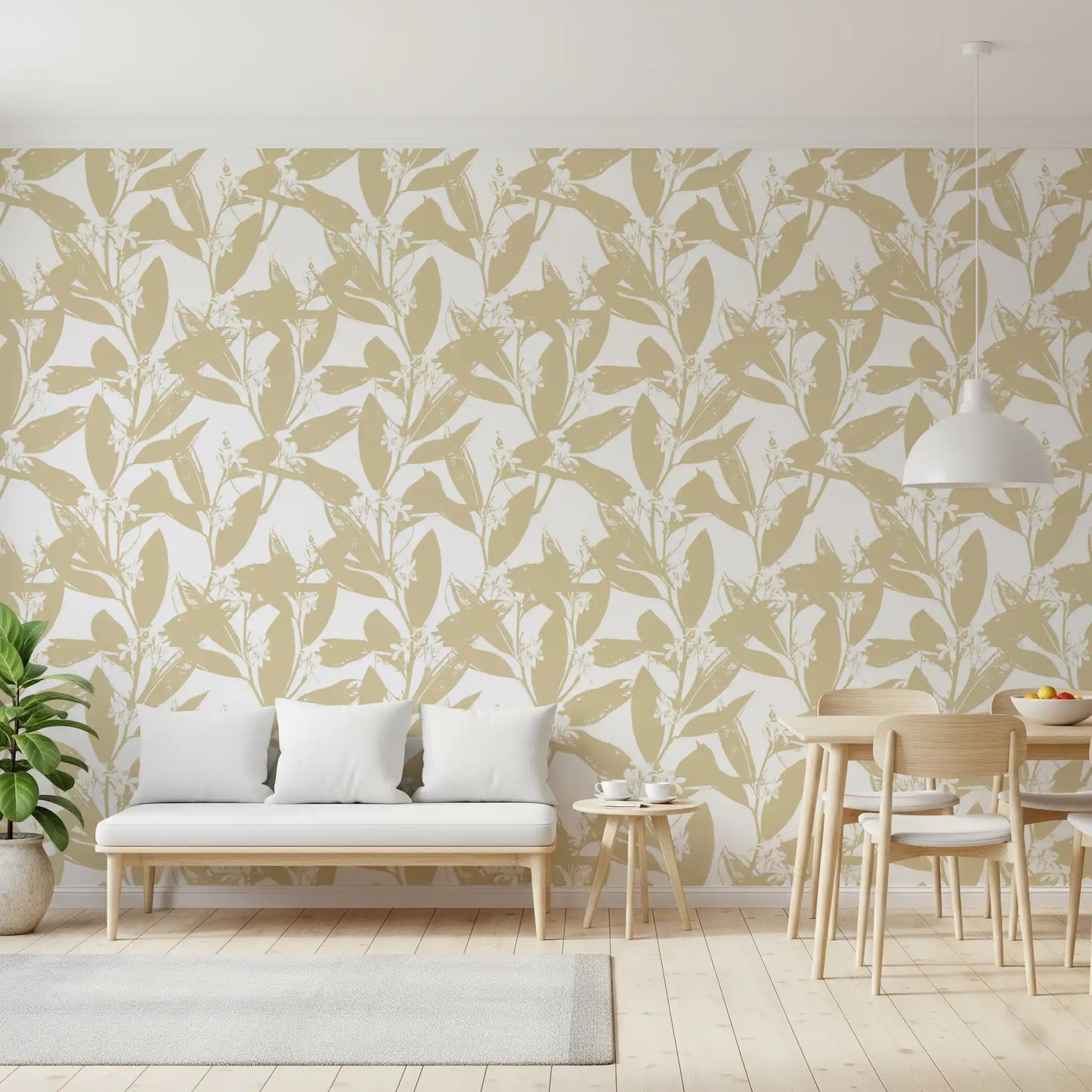 Muted Floral Silhouette Wallpaper⁠