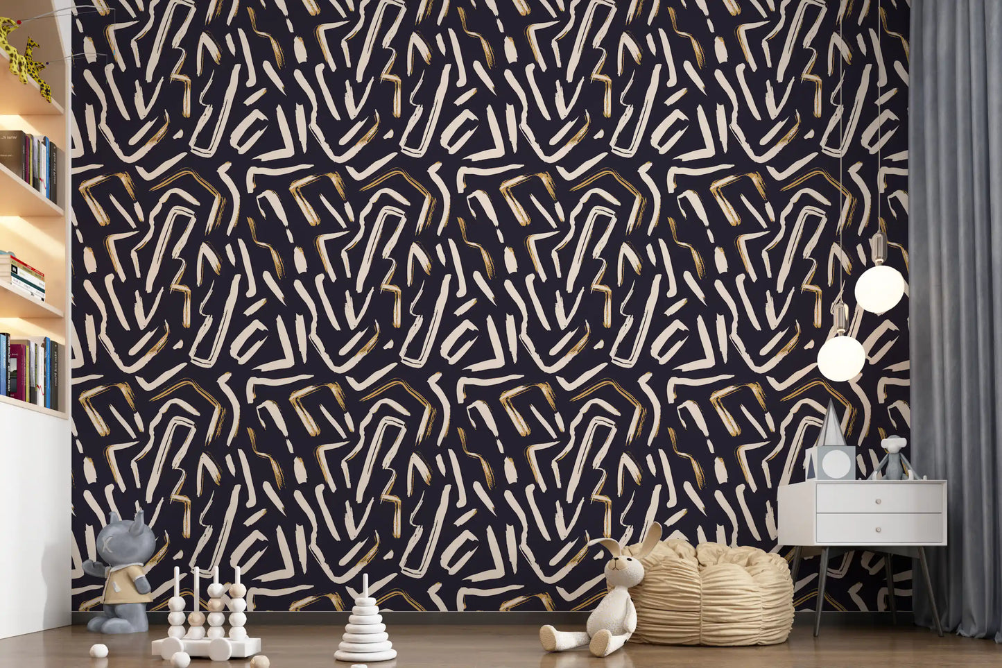Modern Abstract Gesture Pattern Wallpaper⁠