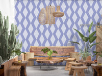 Muted Blue Abstract Diamond Lattice Wallpaper⁠