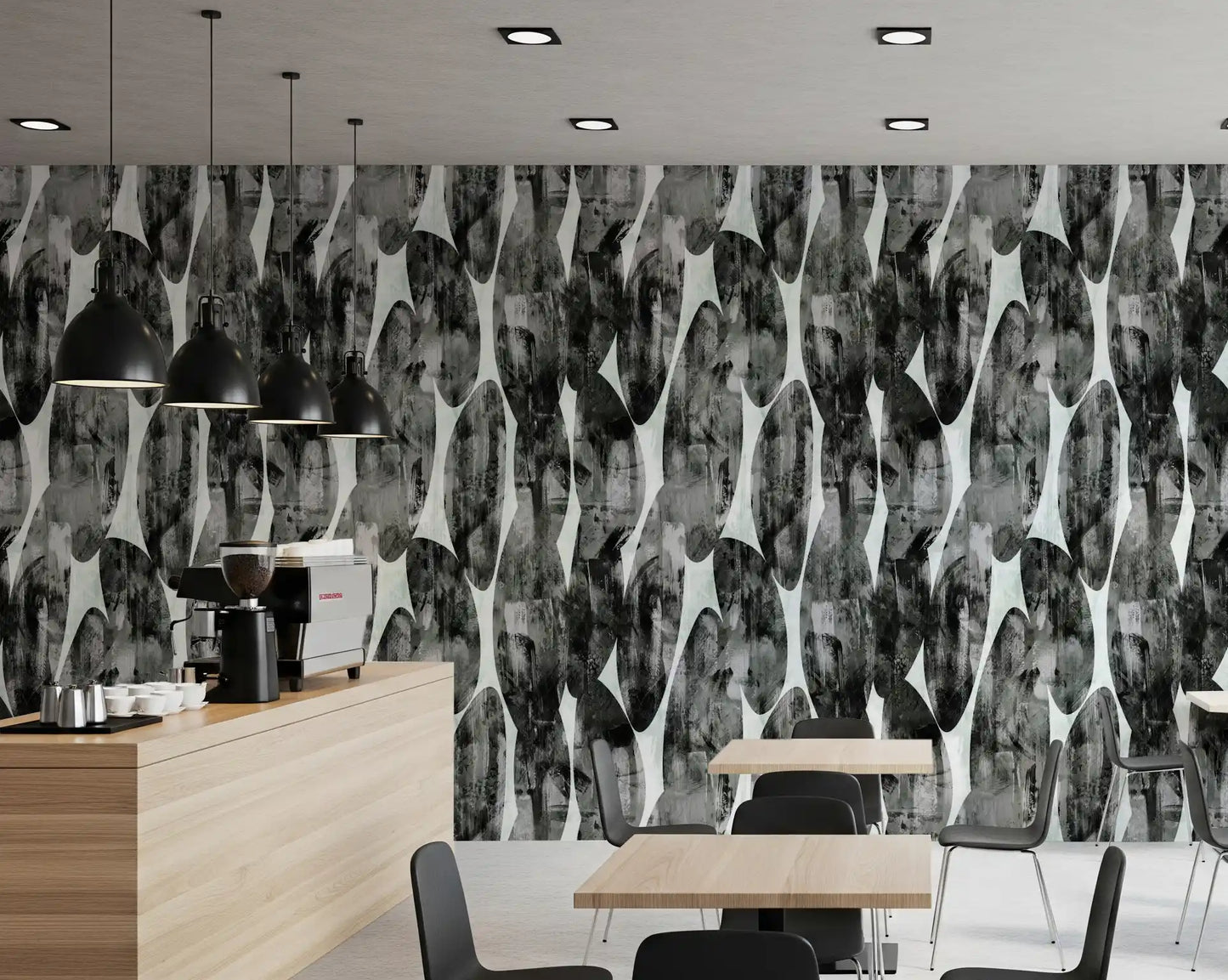 Abstract Monochrome Brushstroke Layers Wallpaper⁠