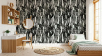Abstract Monochrome Brushstroke Layers Wallpaper⁠