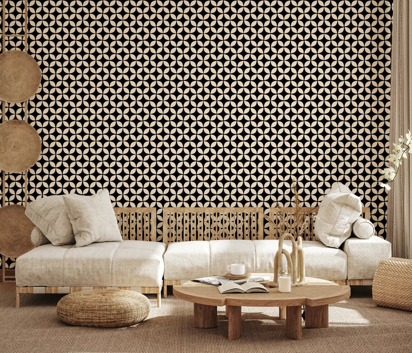 Minimalist Petal Lattice Wallpaper⁠