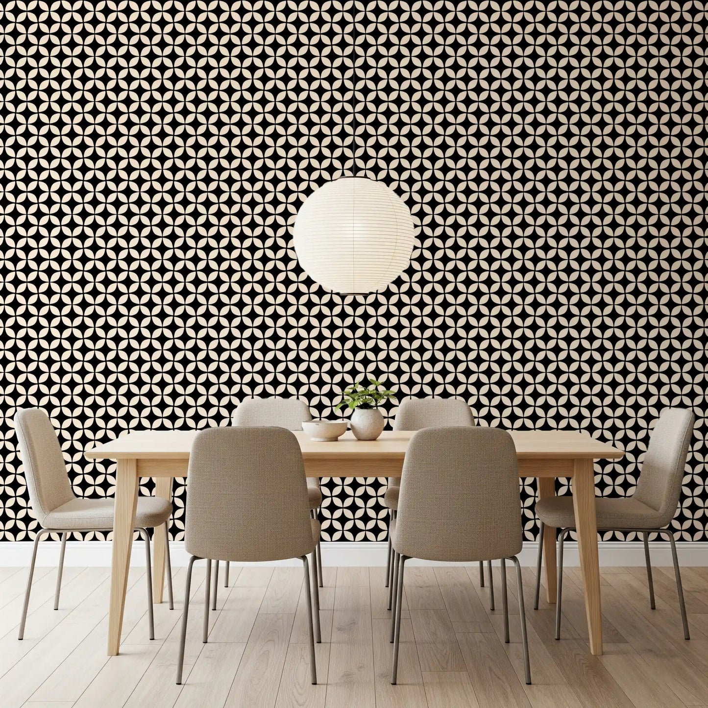 Minimalist Petal Lattice Wallpaper⁠