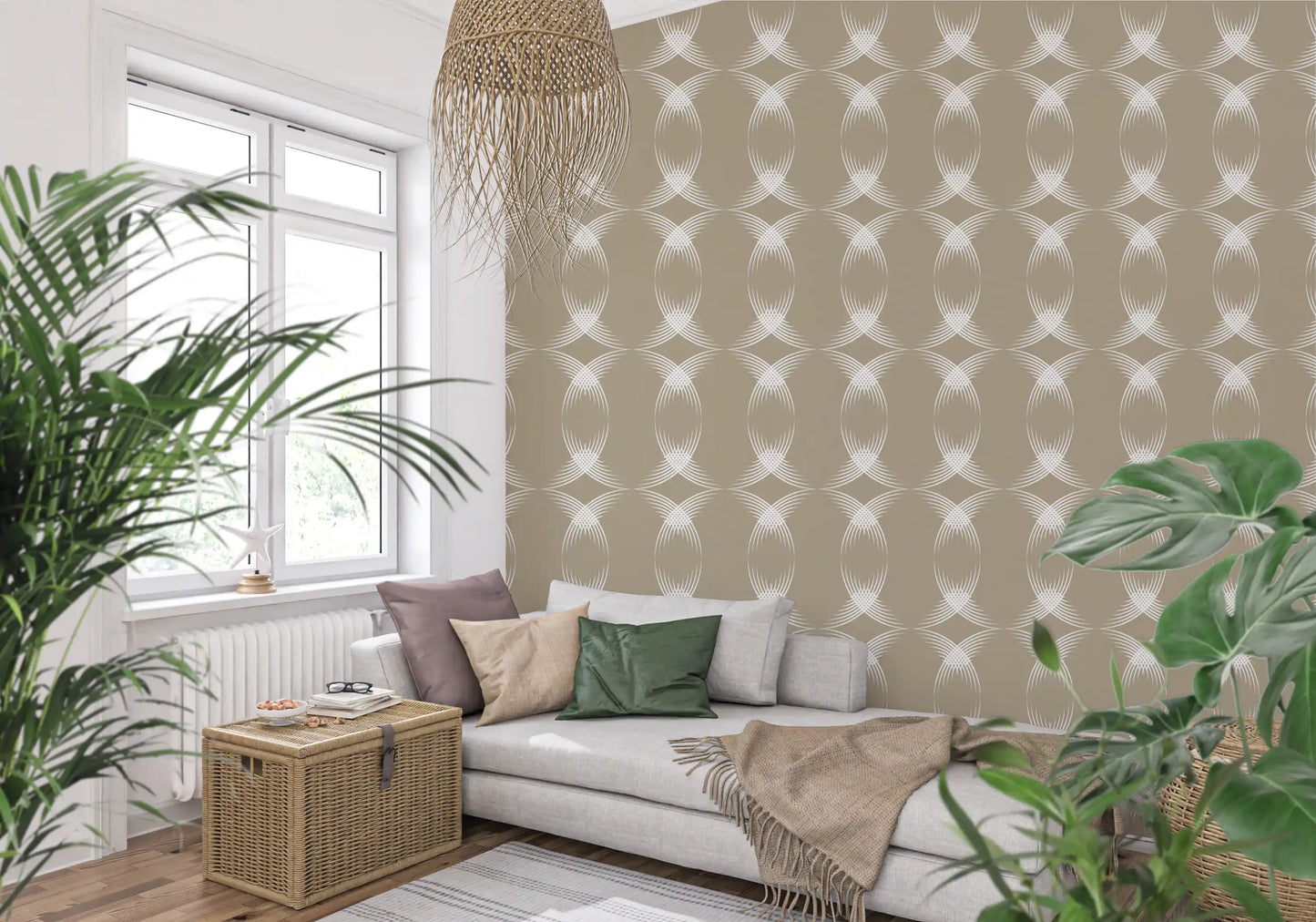 Interwoven Arcs Linear Pattern Wallpaper⁠