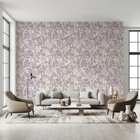 Soft Lavender Botanical Silhouette Wallpaper⁠