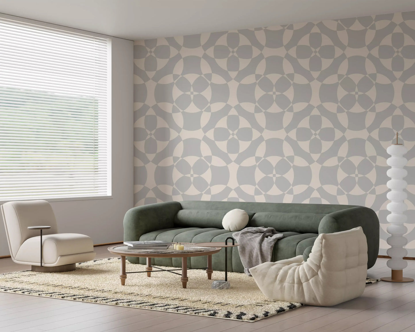 Minimalist Soft Geometric Circles Wallpaper⁠
