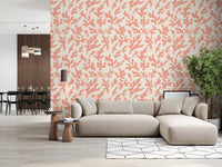 Organic Blush Coral Motif Wallpaper⁠