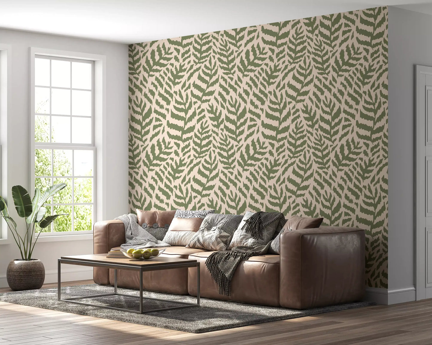 Sage Botanical Fern Trail Wallpaper⁠