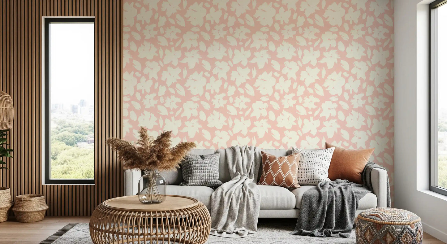 Soft Brushstroke Bloom Pattern Wallpaper⁠