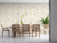Golden Line Botanical Sketches Wallpaper⁠