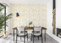 Golden Line Botanical Sketches Wallpaper⁠