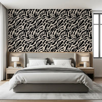 Monochrome Swirl Abstract Line Art Wallpaper⁠
