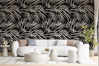 Monochrome Linear Brushstroke Wallpaper⁠