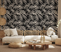 Monochrome Linear Brushstroke Wallpaper⁠