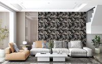 Monochrome Linear Brushstroke Wallpaper⁠