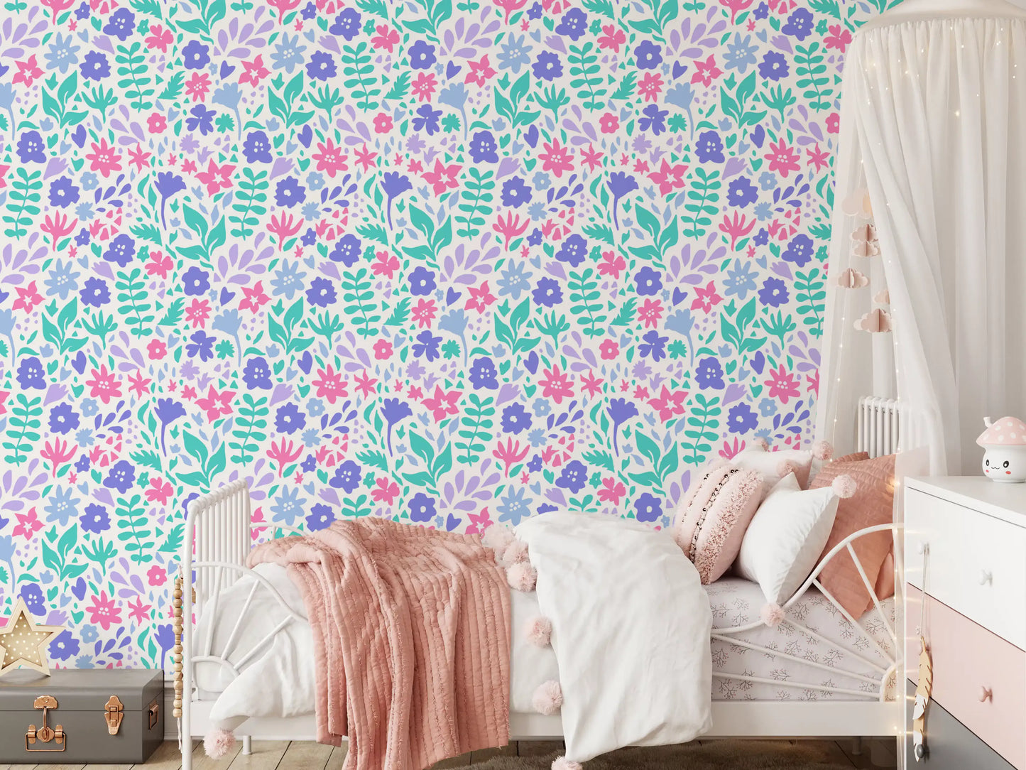 Abstract Painted Meadow Bloom Wallpaper⁠