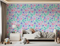 Abstract Painted Meadow Bloom Wallpaper⁠