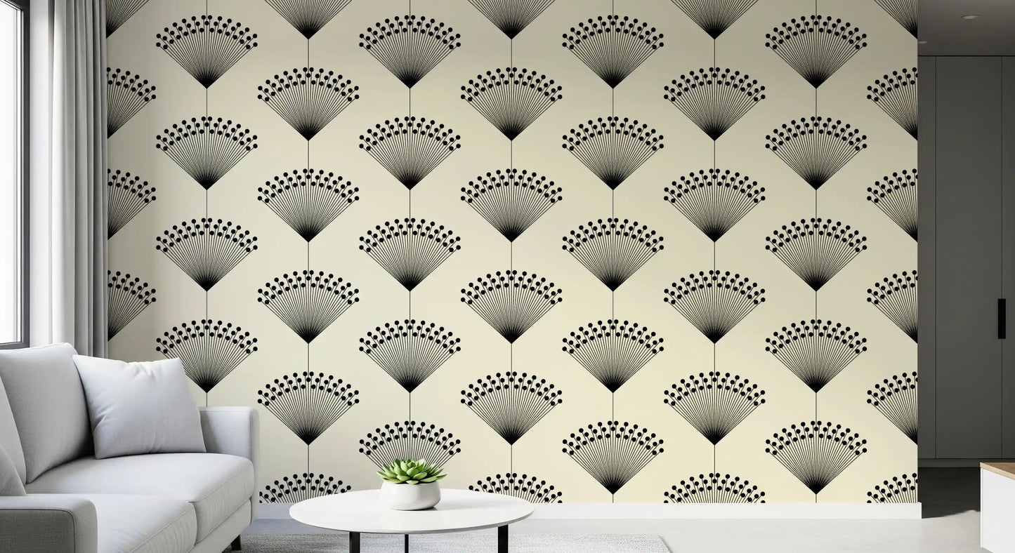Minimalist Fanburst Geometric Wallpaper⁠