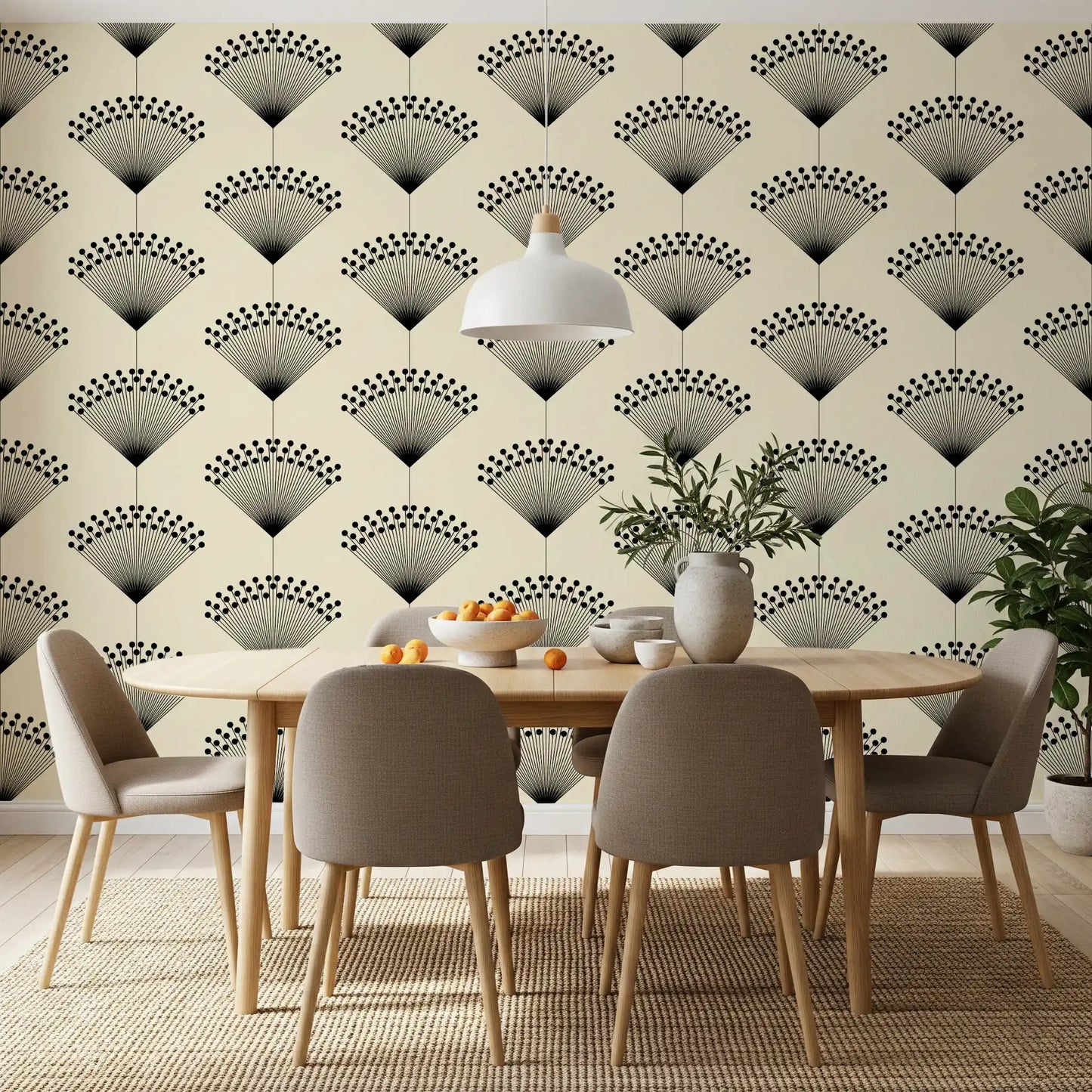 Minimalist Fanburst Geometric Wallpaper⁠