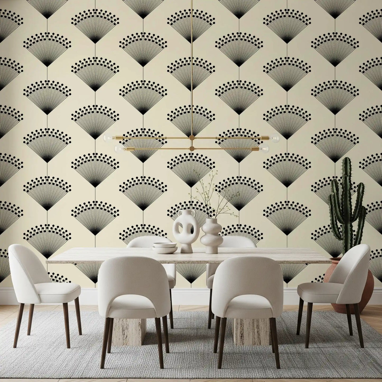 Minimalist Fanburst Geometric Wallpaper⁠