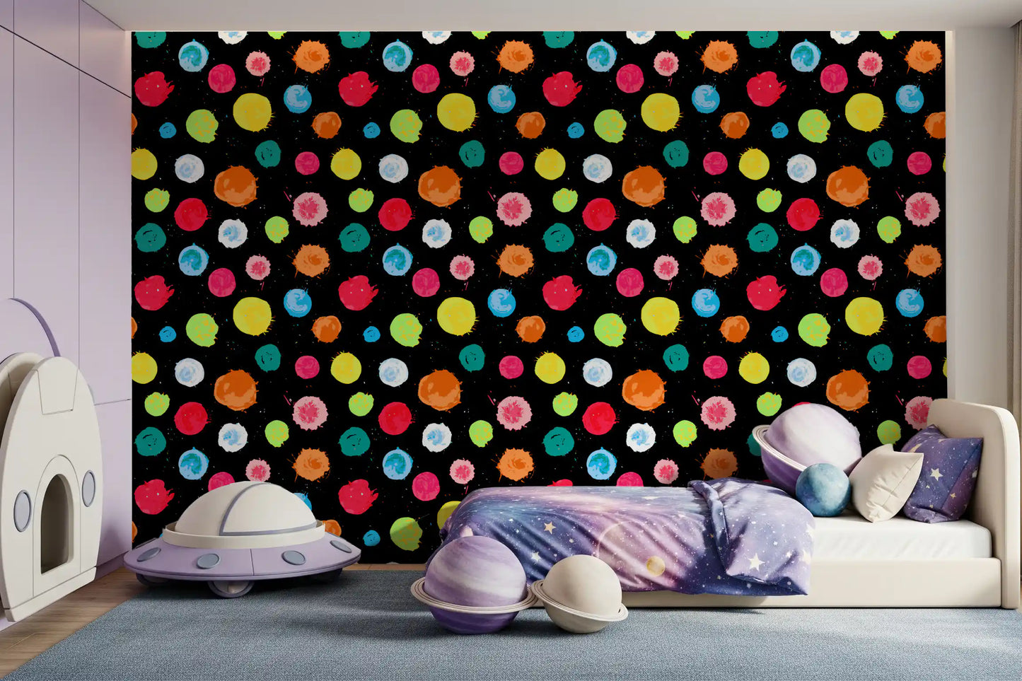 Expressive Multi-Colored Splatter Art Wallpaper⁠