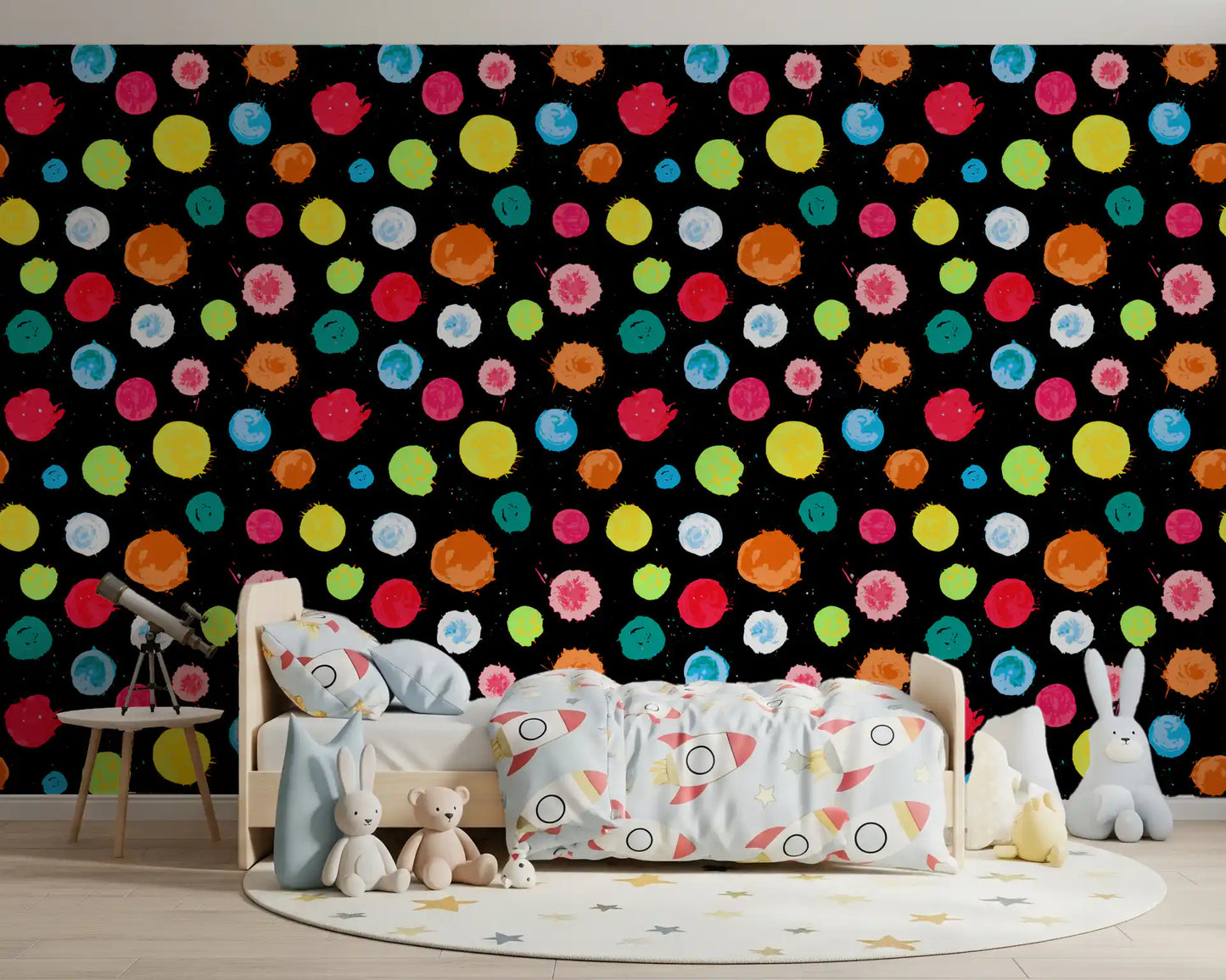 Expressive Multi-Colored Splatter Art Wallpaper⁠