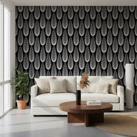 Minimalist Teardrop Linear Pattern Wallpaper⁠