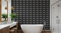 Monochrome Geometric Arc Pattern Wallpaper⁠