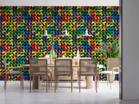 Abstract Colorful Capsule Mosaic Wallpaper⁠