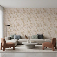 Cream Wavy Brushstroke Strokes Wallpaper⁠