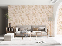 Cream Wavy Brushstroke Strokes Wallpaper⁠