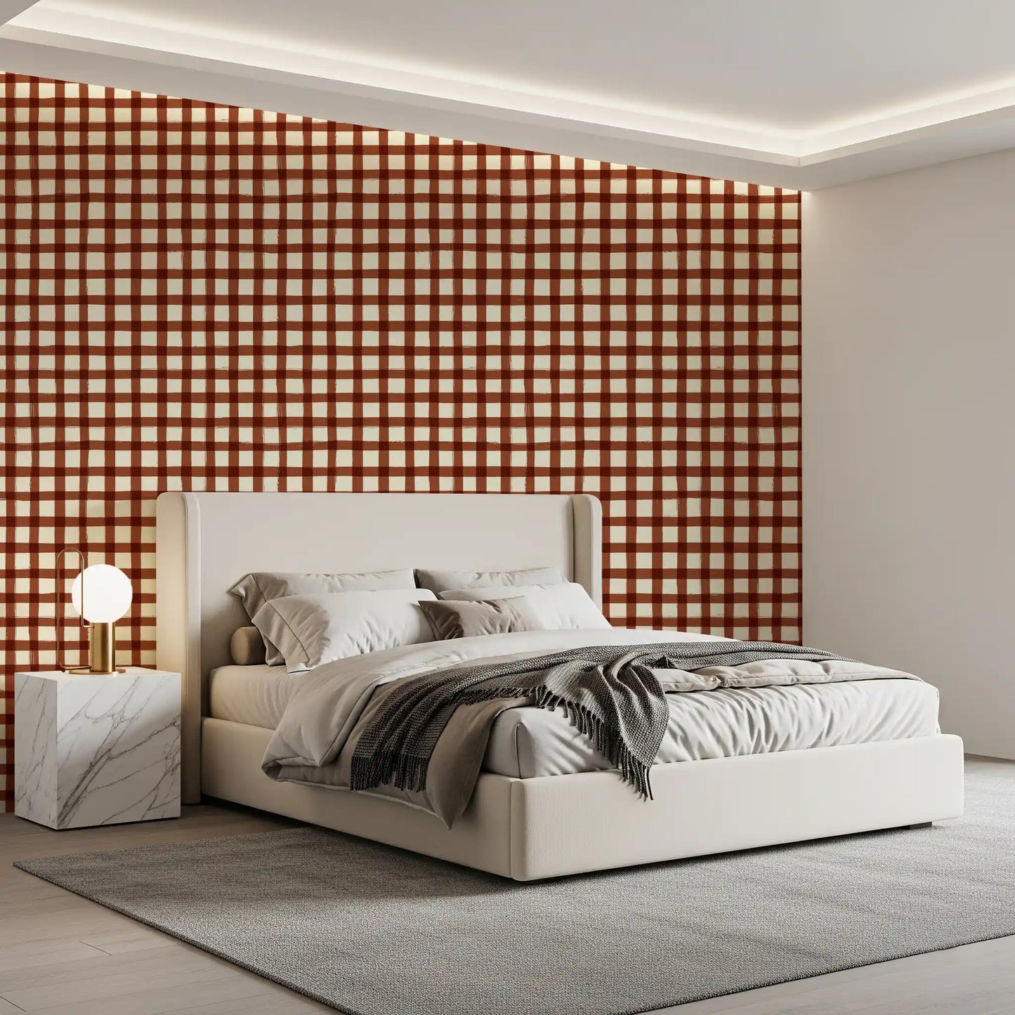 Rustic Brushstroke Check Wallpaper⁠