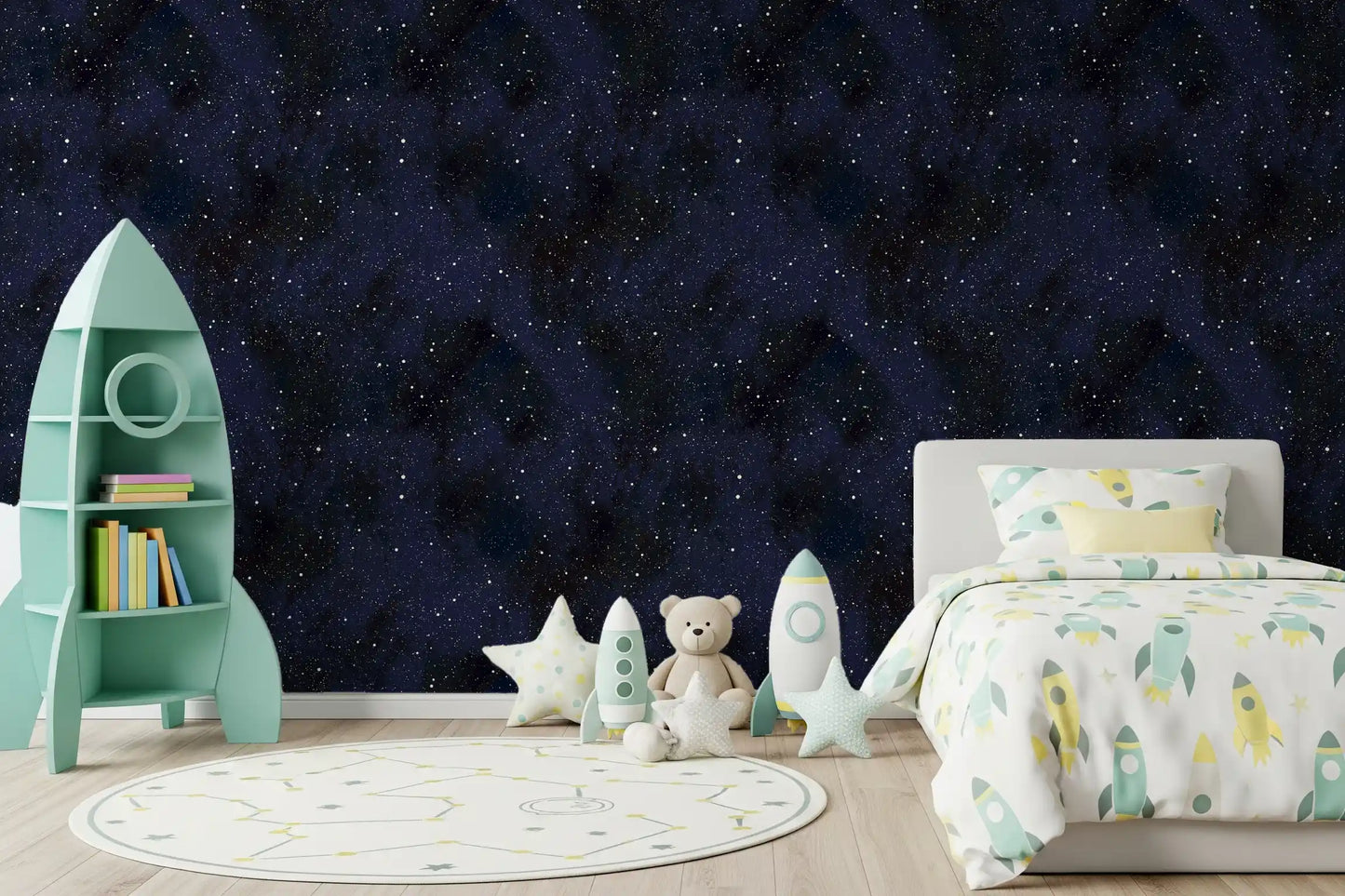 Midnight Stardust Ink Wash Wallpaper⁠