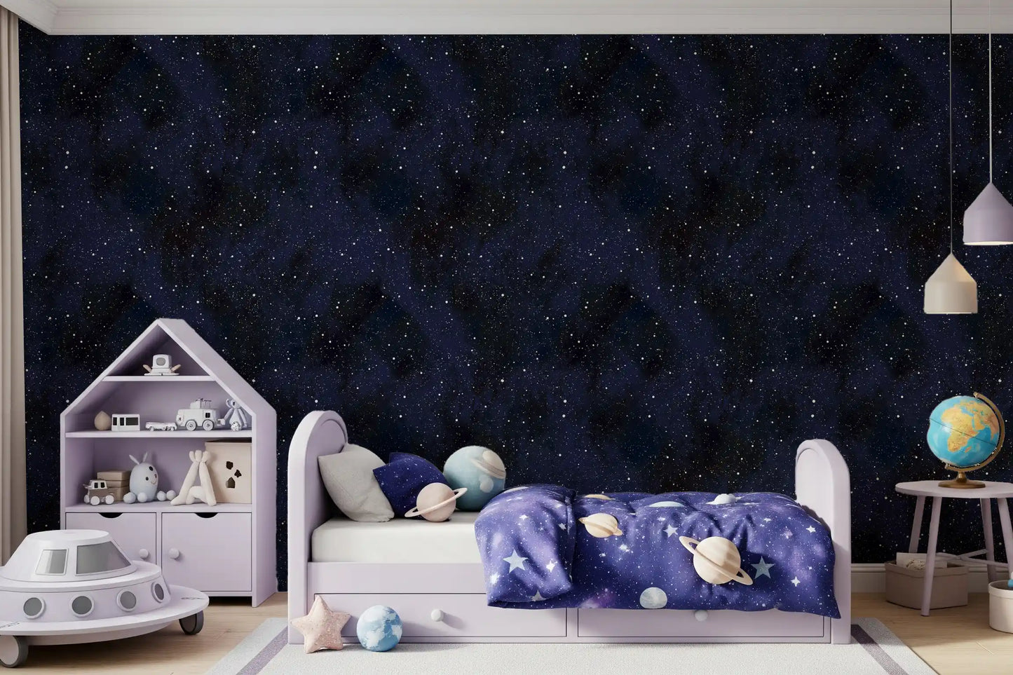 Midnight Stardust Ink Wash Wallpaper⁠