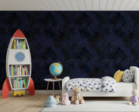 Midnight Stardust Ink Wash Wallpaper⁠