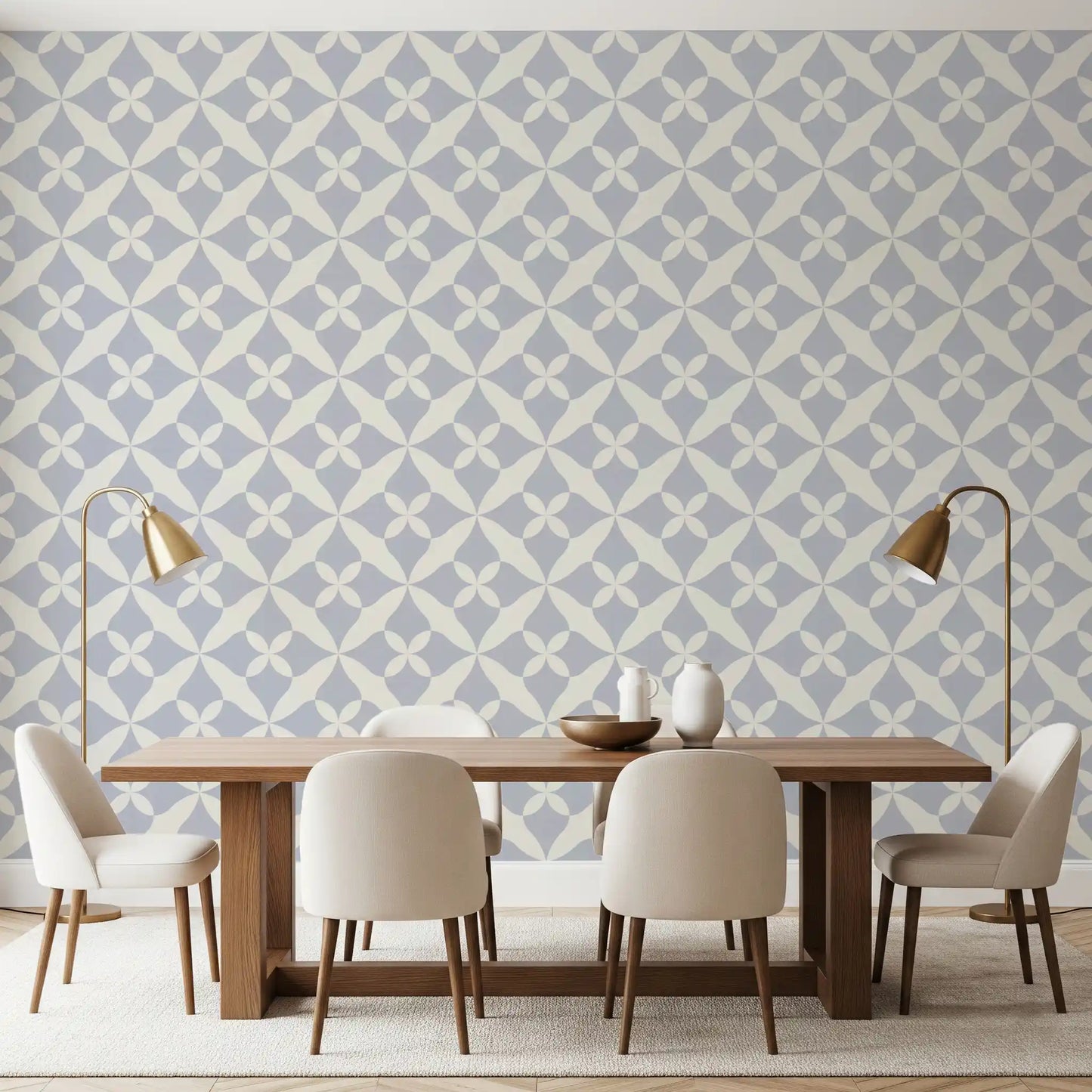 Soft Arced Tile Motif Wallpaper⁠