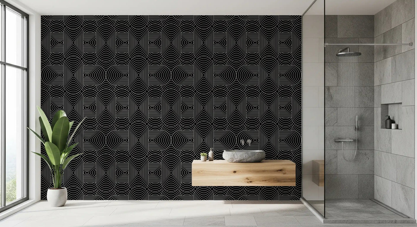 Minimalist Linear Arch Pattern Wallpaper⁠