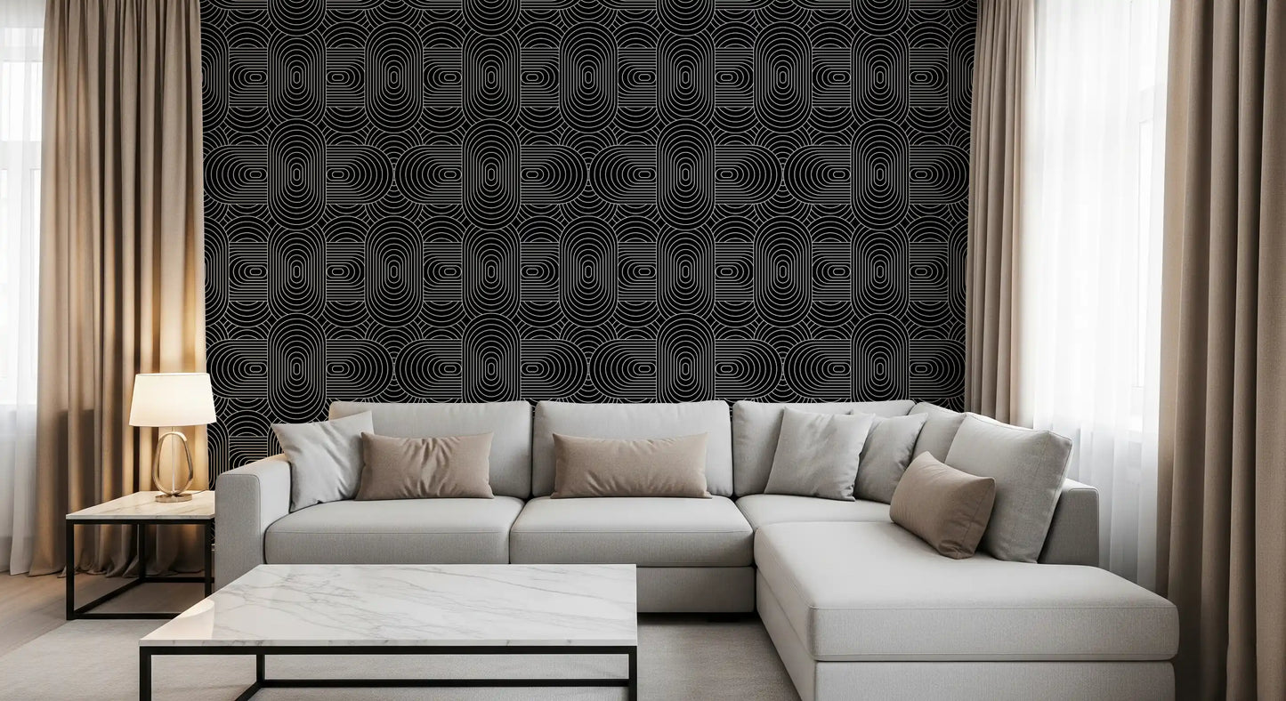 Minimalist Linear Arch Pattern Wallpaper⁠