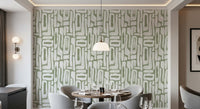 Sage Green Organic Abstract Shapes Wallpaper⁠