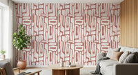 Abstract Terracotta Organic Shapes Wallpaper⁠