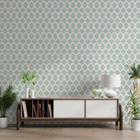 Nordic Interlocking Diamond Lattice Wallpaper⁠